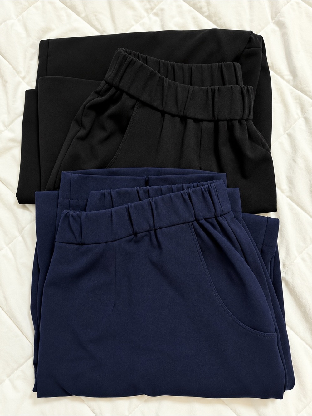 Croft & Barrow 2 Women’s Elastic Waist Dress Pants Black & Navy 16W short petite